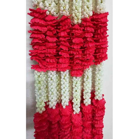 afarza Garland For Door Home Decoration Ladi 4 strings pack White Pink Ladi